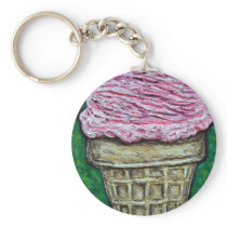 "Pink Cake Cone" keychains