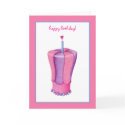 Pink Cake Heart Birthday Card