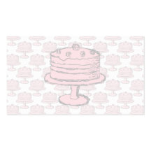 Pink Cake on Pink Cake Pattern. Business Card Template