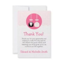 Pink Cake Pop Wedding Thank You Notes Invites