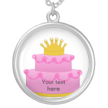 Pink Cake With Crown Birthday Jewelry