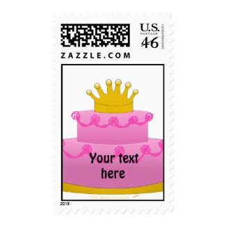 Pink Cake With Crown Birthday