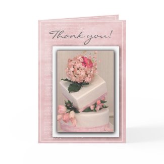 Pink Cake with flowers card