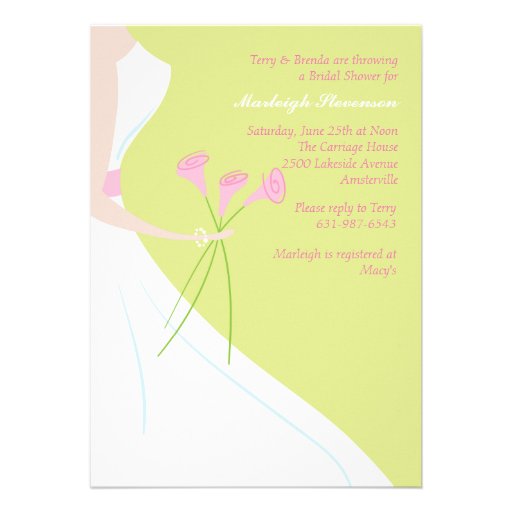 Pink Calla Lilies Bridal Shower Invitation