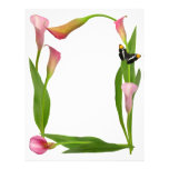 Pink Calla Lilies Customized Letterhead