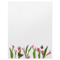 Pink Calla Lilies Custom Letterhead