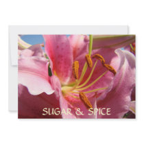 PINK CALLA LILY FLOWERS Invitations Sugar & Spice! by Basleeartprintgifts PINK CALLA LILY FLOWERS Invitations Sugar & Spice!
