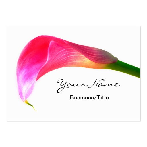 Pink Calla Lily on White Business Card (front side)
