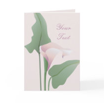 Pink Calla Lily Wedding Floral Greeting Card