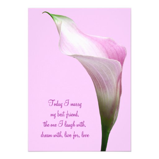 Pink Calla Lily Wedding Invitation