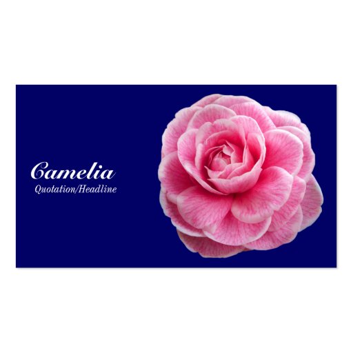 Pink Camelia - Navy Blue 000066 Business Card Templates