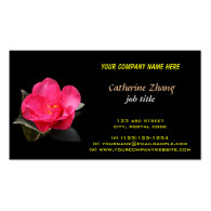 pink camellia flower  business card business card template