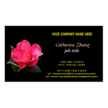 pink camellia flower  business card