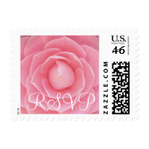 Pink Camellia RSVP Stamp