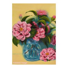 Pink Camellias Still Life Poster print