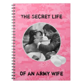 Pink Camo and Dog Tags Frame Notebook notebook