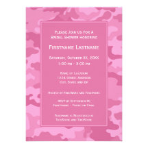Pink Camo Bridal Shower or Engagement Party Personalized Invitation