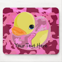 Pink Camo Ducky Mouse Pads