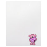 pink camo heart bear custom letterhead