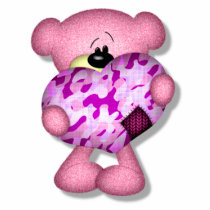 pink camo heart bear photo sculptures by doonidesigns pink camo heart bear photo sculptures