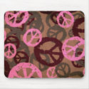 pink camo look Peace Signs Mousepad by pammys pink camo look Peace Signs Mousepad