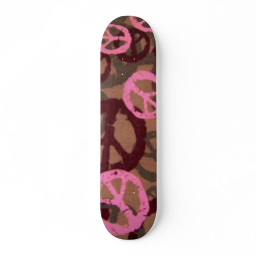 Pink Camo Look Peace Signs Skateboard skateboard