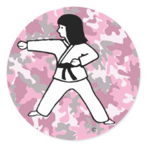 Pink Camo Martial Arts Girl Stickers stickers