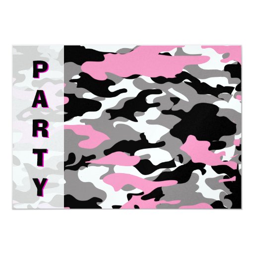 Free Printable Pink Camo Invitations