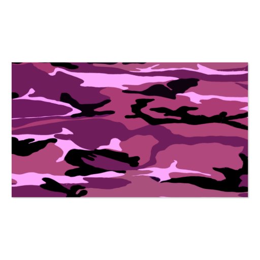 Pink Camo Pattern Business Card (back side)