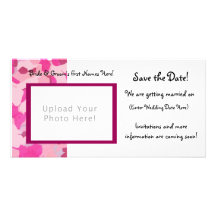 Pink Camo Save the Date Card Photo Greeting Card