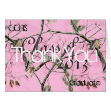Pink Camo Thank You card