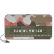 Pink Camouflage Camo Doodle Speaker Custom