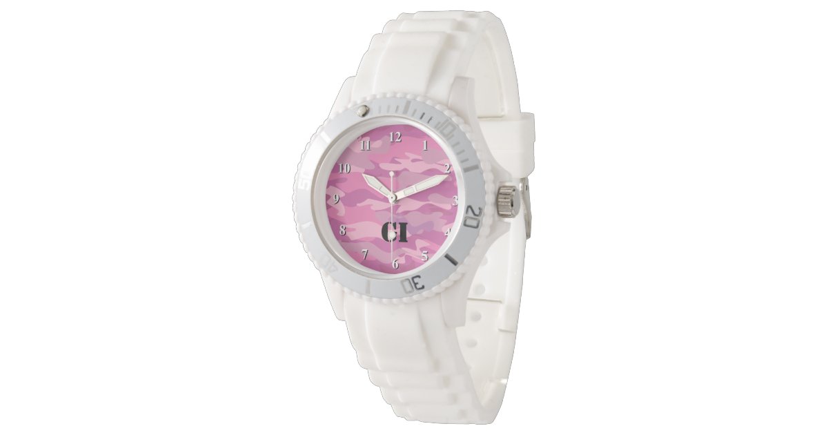 Pink Camouflage color wrist watch for teen girls Zazzle