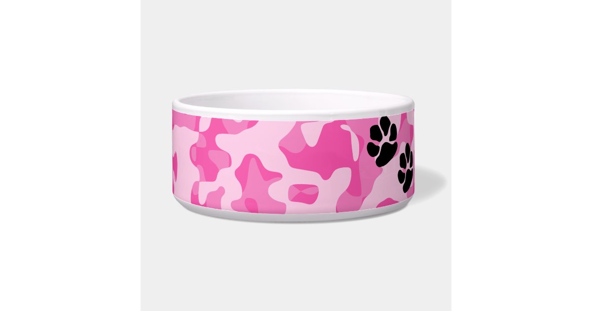 Pink Camouflage Dog Bowl Zazzle