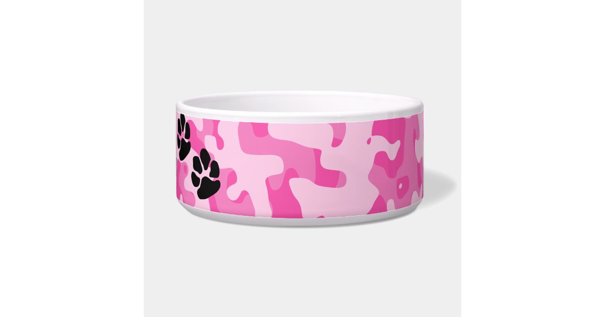 Pink Camouflage Dog Bowl Zazzle