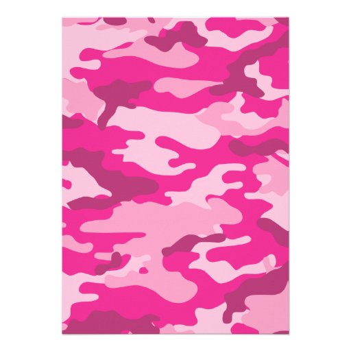 Pink Camouflage Girl Baby Shower Invitation