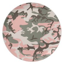 Pink Camouflage Plate