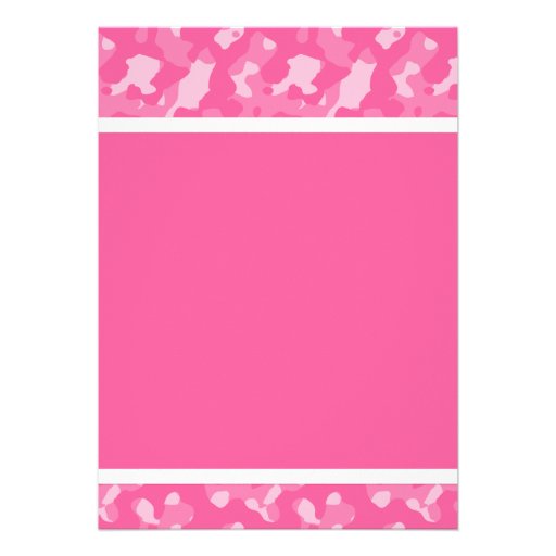 Pink Camouflage Printed Bow Baby Shower Custom Announcement