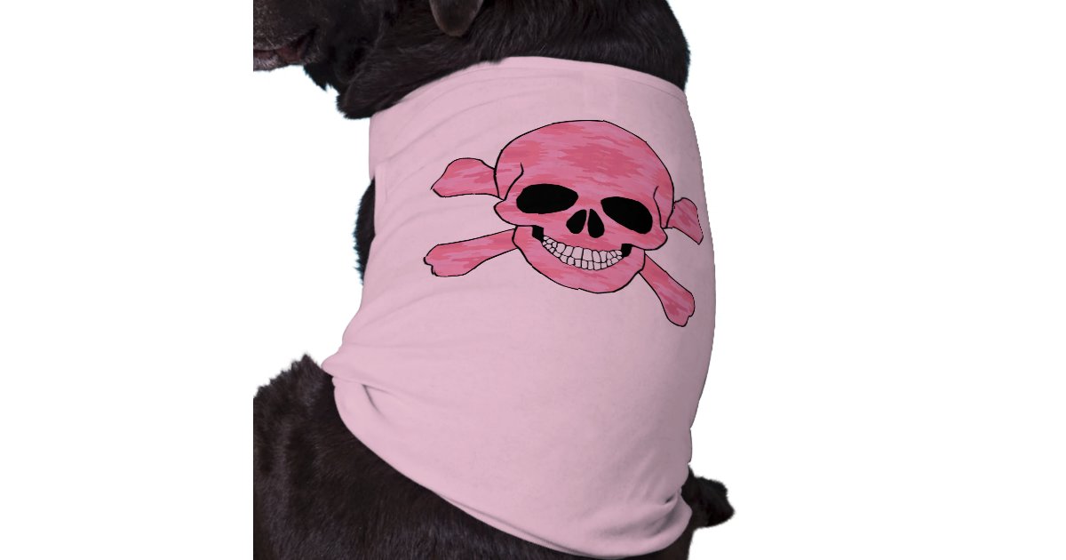 Pink Camouflage Skull And Crossbones Dog Shirt Zazzle