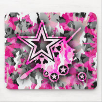 Pink Camouflage Star mousepads