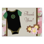 Pink Camouflauge Baby Shower Thank You Cards