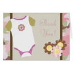 Pink Camouflauge Baby Shower Thank You Cards