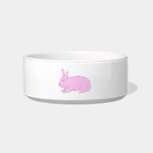 Pink Cancer Awareness Bunny Rabbit Pet Bowl Cat Water Bowls