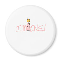 Pink Candle I'm One Birthday magnets by kids_birthdays Pink Candle I'm One Birthday magnets
