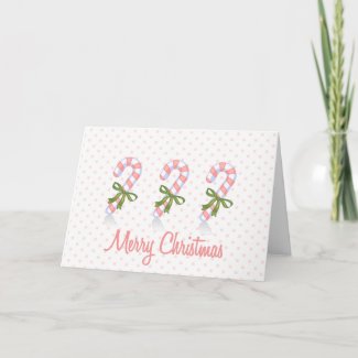 Pink Candy Cane Greeting Card card