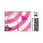 Pink Candy Splatter Postage Stamps