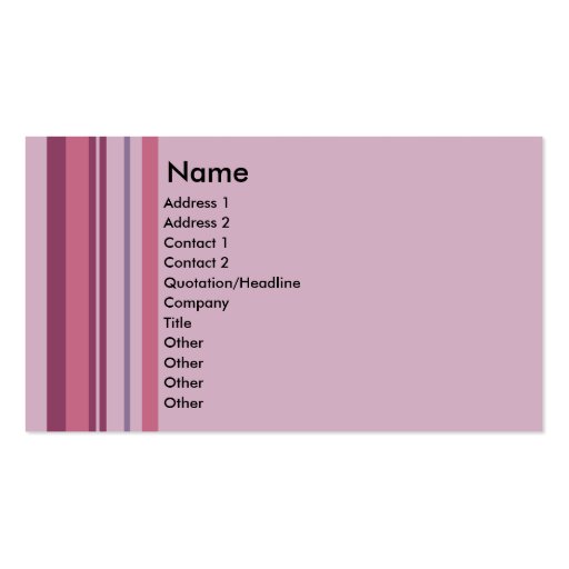 Pink Candy Stripe business cards