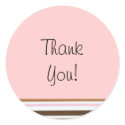 Pink Candy Stripe Thank You Label stickers by DawnyBelle Pink Candy Stripe Thank You Label stickers