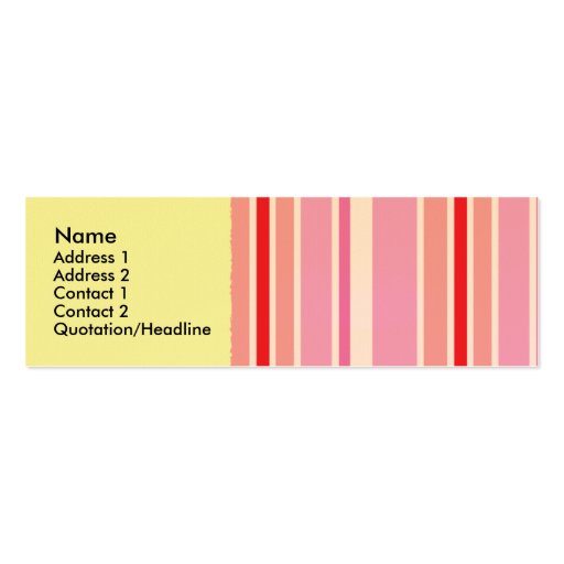 Pink Candy Striper Profile Cards Business Card Template (front side)