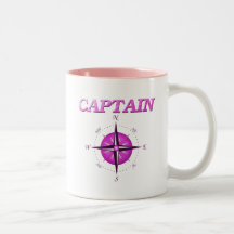 Pink Captain with Compass Rose Coffee Mug